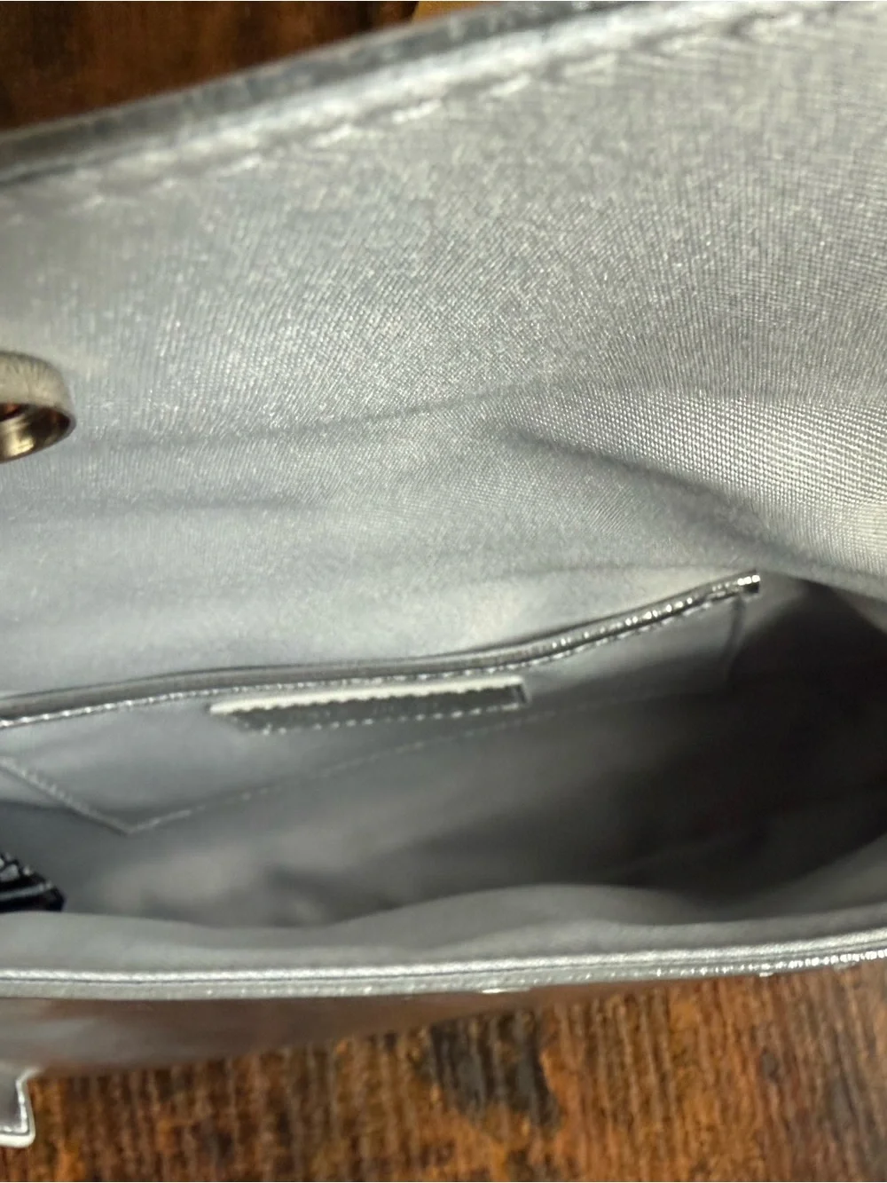 NWT Nicole Miller Metallic Silver Shoulder Bag